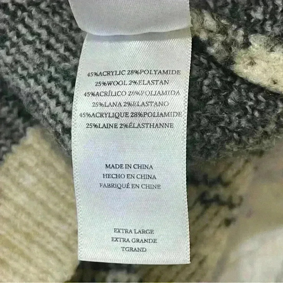 Rails Women's Plaid Cardigan Sweater Ivory Black Size XL Wool Winter Preppy - Picture 11 of 11